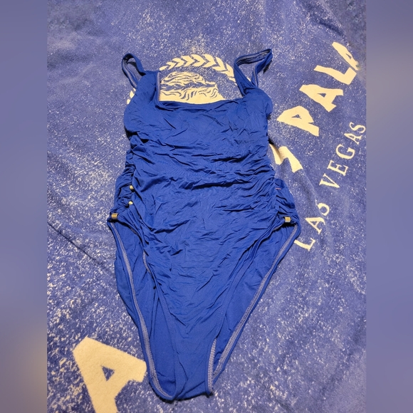 Size 16 Royal Blue Carmen Marcvalvo One Piece Bathing Suit - Picture 1 of 6